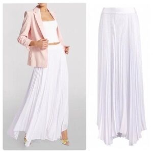 Alice + Olivia by Stacey Bendet White Pleated Maxi Skirt